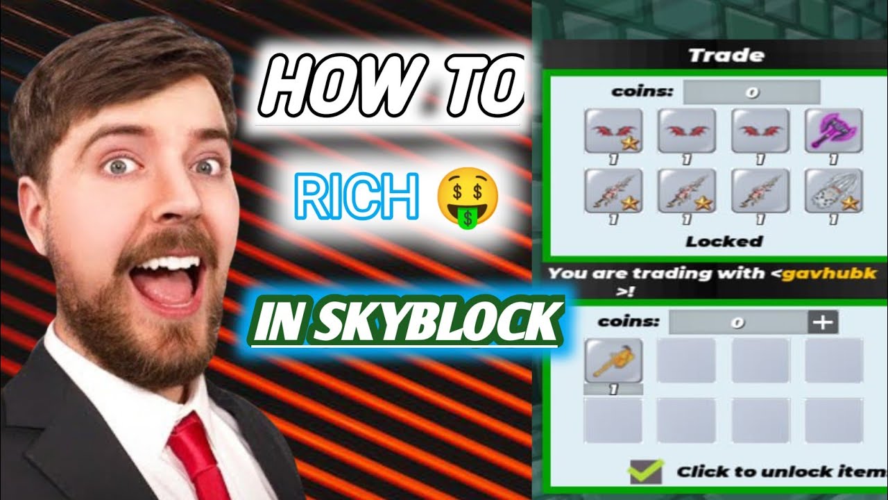 HOW TO GET VIP TRADE IN SKYBLOCK IN SKY ISLAND😇 BLOCKMAN how to rich