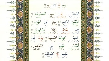 سوره فاتحه- آیات 01 و 02- ترجمه تحت اللفظی قرآن کریم