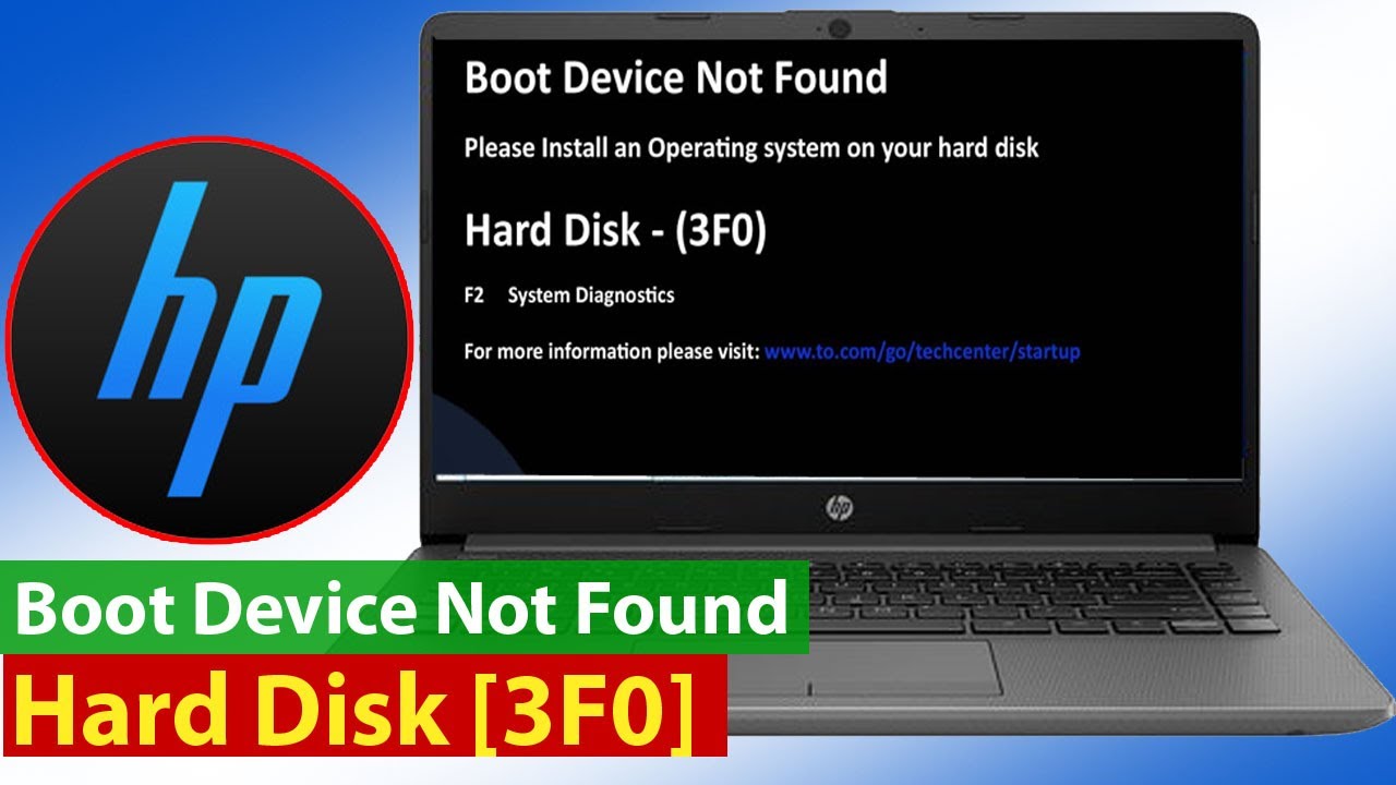 Boot Device not Found, please install an operating system on your hard disk  Hardisk 19F19  HP Laptops