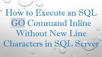 How to Execute an SQL GO Command Inline Without New Line Characters in SQL Server