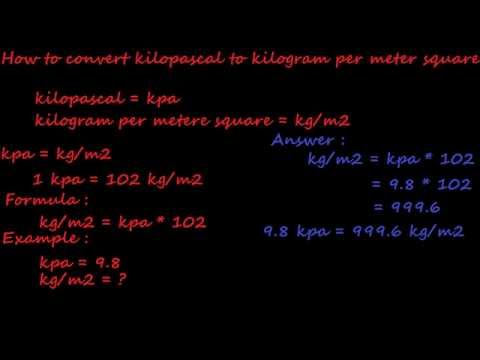 how to convert kpa to kg/m2