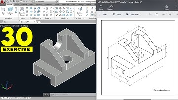 AutoCAD 3D Practice Exercise 30 | Mechanical Exercise 30 | Autocad 3D Example Tutorial 30