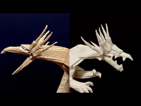 折り紙 エンシェントドラゴン (ORIGAMI／Ancient Dragon) Origami Ancient Dragon (Satoshi Kamiya) part 1 - YouTube