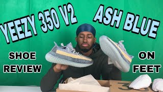 ADIDAS YEEZY 350 V2 ASH BLUE ON FOOT REVIEW