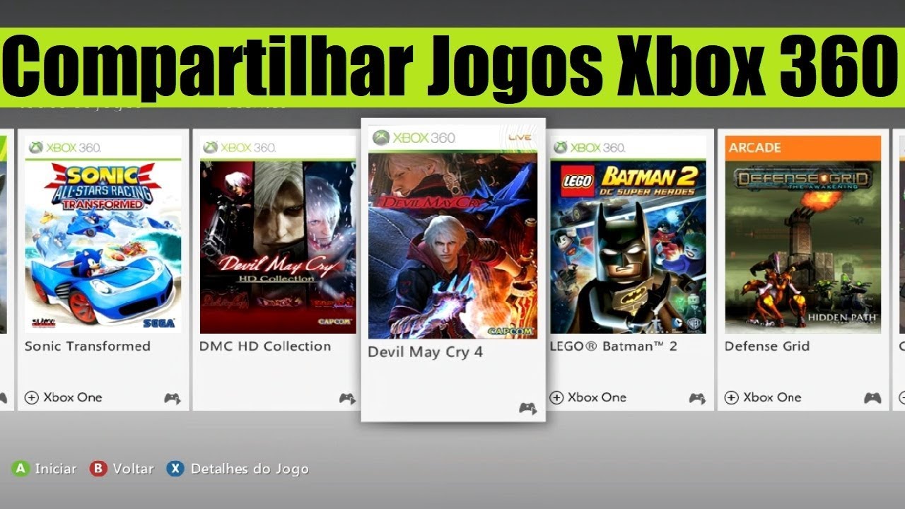 Jogos Xbox 360 mídia digital conta compartilhada - Videogames