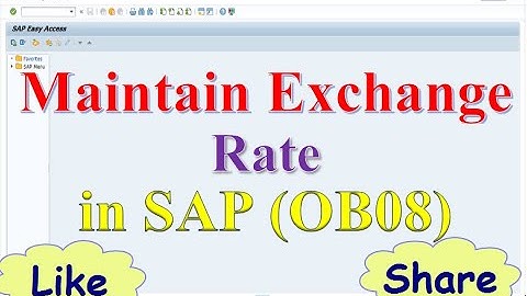 How to Maintain Exchange Rate in SAP
