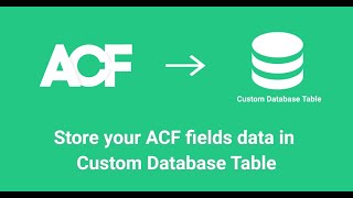 ACF Custom tables Wordpress plugin overview screenshot 1