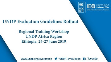 UNDP Evaluation Guidelines Rollout