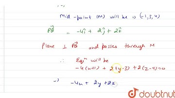 The intercepts made on the axes\r\nby the plane the which bisects the line joining the points (1...