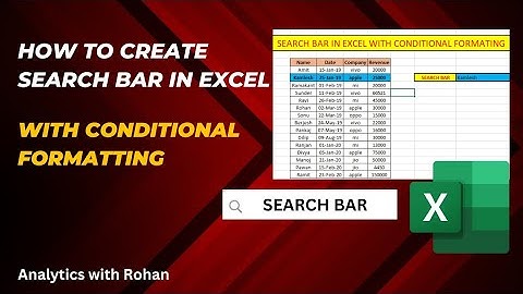 SEARCH BAR IN EXCEL || ADVANCE EXCEL || CONDITIONAL FORMATTING