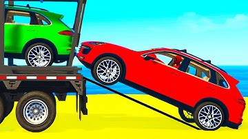 COLOR SUV CARS Transportation in Spiderman Cartoon w Colors