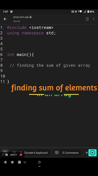 finding sum of elements of an array | c++ programming | coding - YouTube