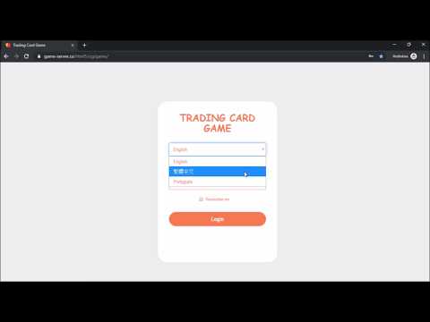 Trading Card Game - v3.0 HTML5 game client (login and logout)(English)