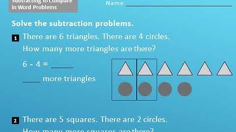 First Grade Math  Subtracting to Compare in Word Problems   Copy
