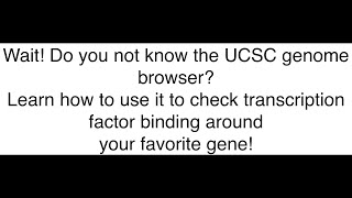 Exploring Transcription factor Binding with UCSC Genome Browser 🧬