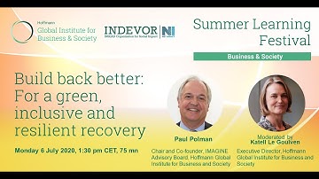 Build back better: For a green, inclusive and resilient recovery