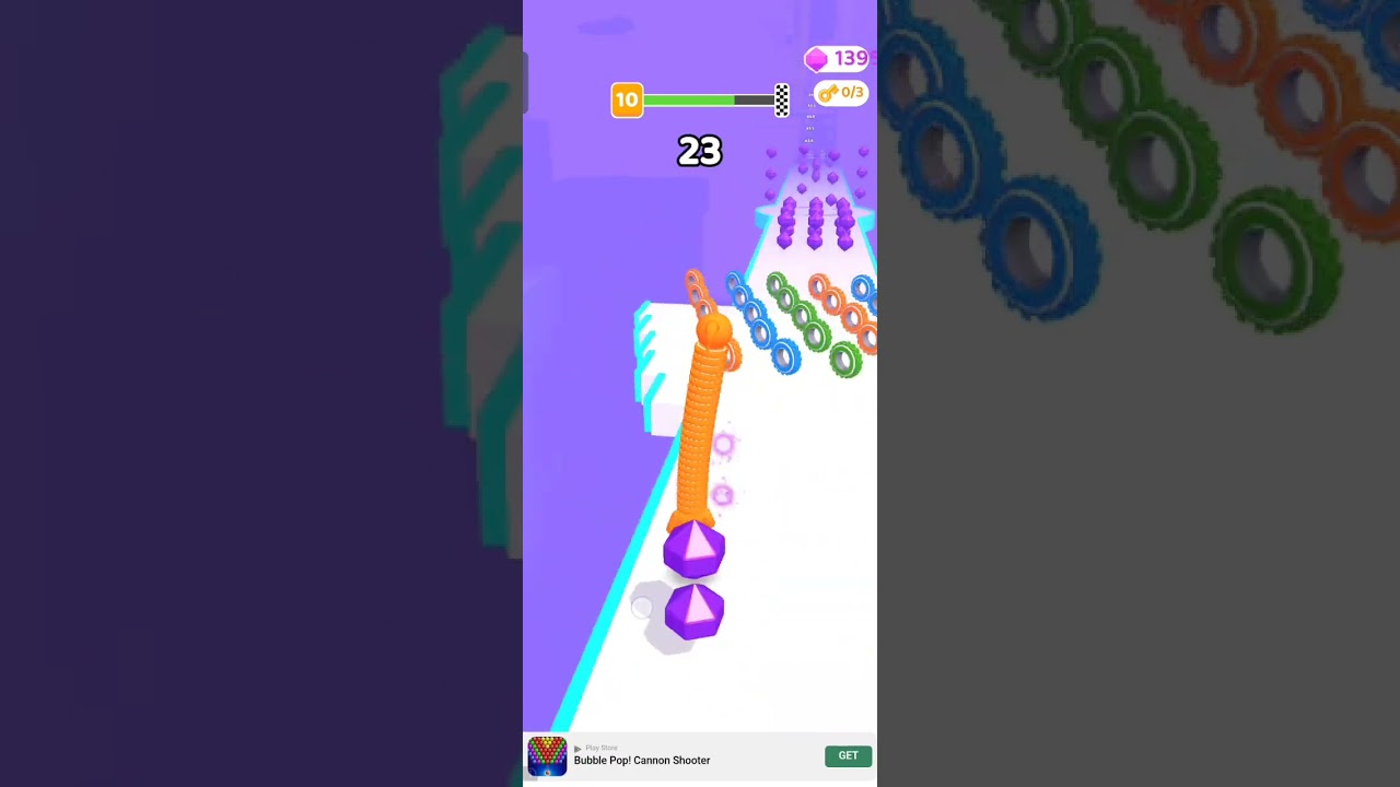 long neck Run, Best game, color Rings merging,