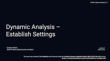 AVCDL dynamic analysis - establish settings