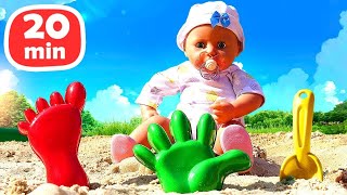 Baby dolls go to the beach! Play sand games &amp; water fun for kids with Baby Born doll &amp; toys for kids