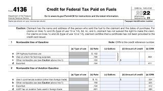 IRS Form 4136 walkthrough (Credit for Federal Tax Paid on Fuels)