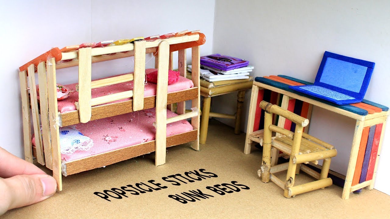 5 Easy Miniature Furniture Popsicle Stick Bunk Beds Diy Crafts 5 Easy Miniature Furniture Popsicle Stick Bunk Beds Diy Crafts Ideas