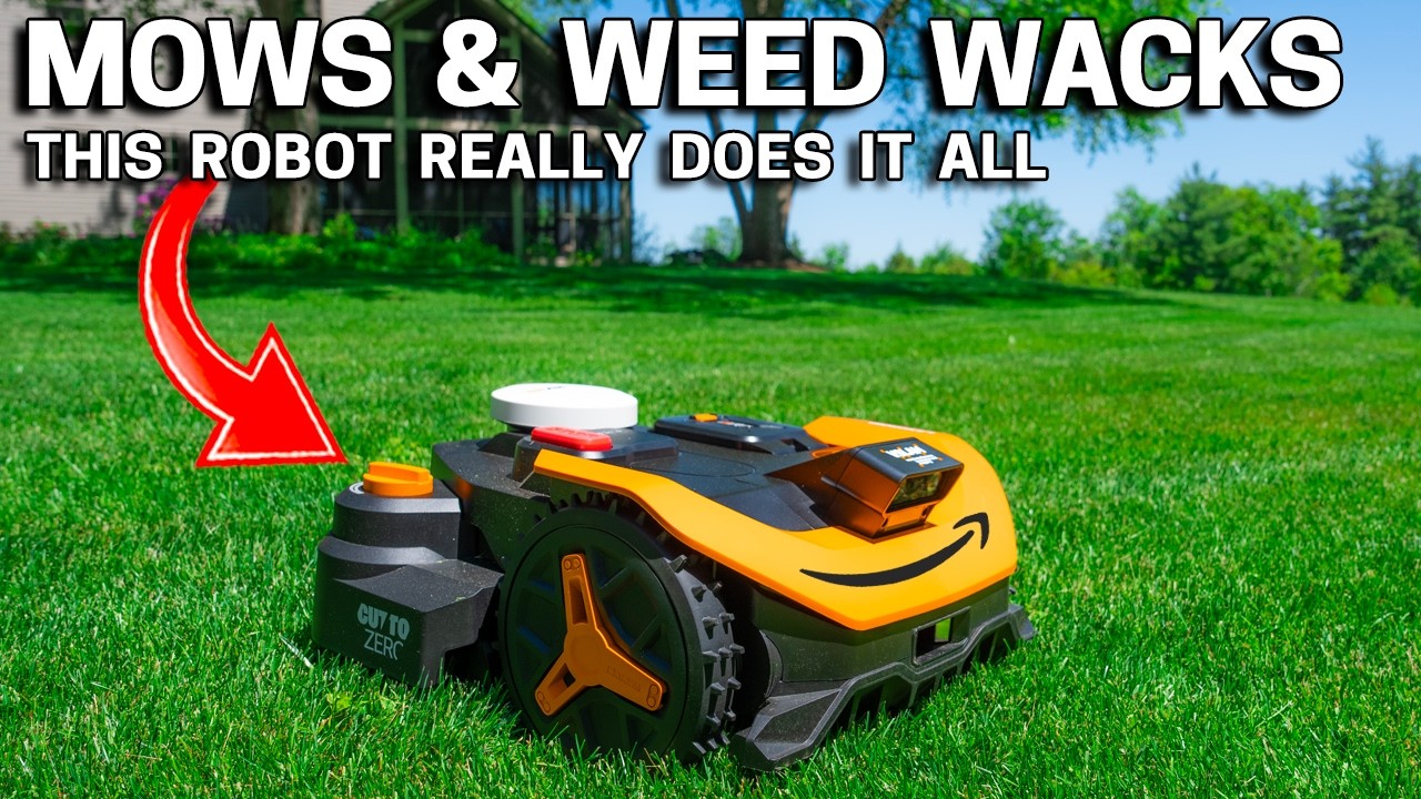 First Robot Lawn Mower with a BUILT-IN String Trimmer - Worx