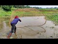 Best Fishing Video | Traditional Catching Fish By Net In Pond