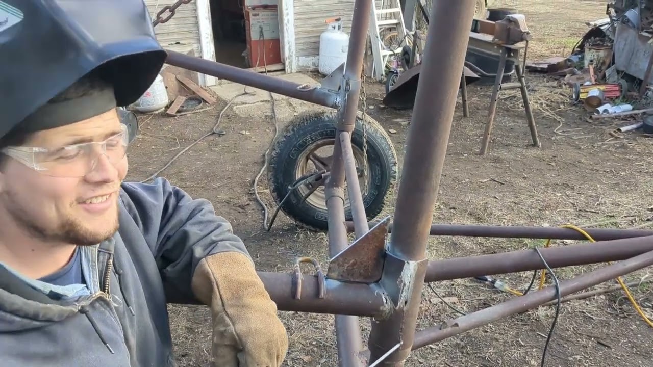 Welding on the Bale Mover -- Kansas Ranch