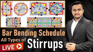 Bar Bending Schedule of All Types of Stirrups || Live Class || By CivilGuruji