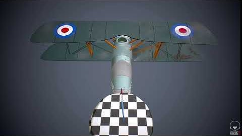 sopwith camel English ww1 plane 3d model preview