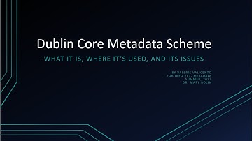Dublin Core Metadata Presentation