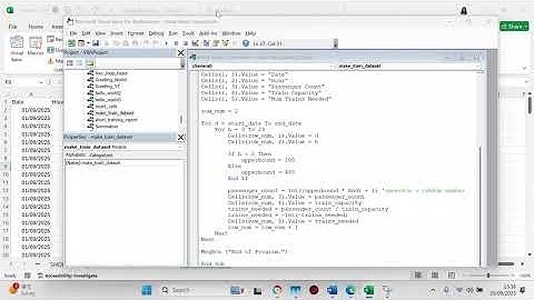 Create your own train dataset with Excel VBA