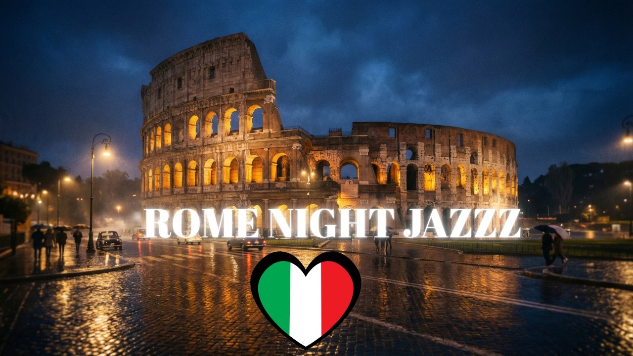 Midnight in Rome – Golden Rain Jazz & Italian Lofi Vibes 🌧️🇮🇹