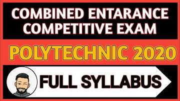 POLYTECHNIC 2020 ENTARANCE EXAM SYLLABUS/ JHARKHAND POLYTECHNIC 2020