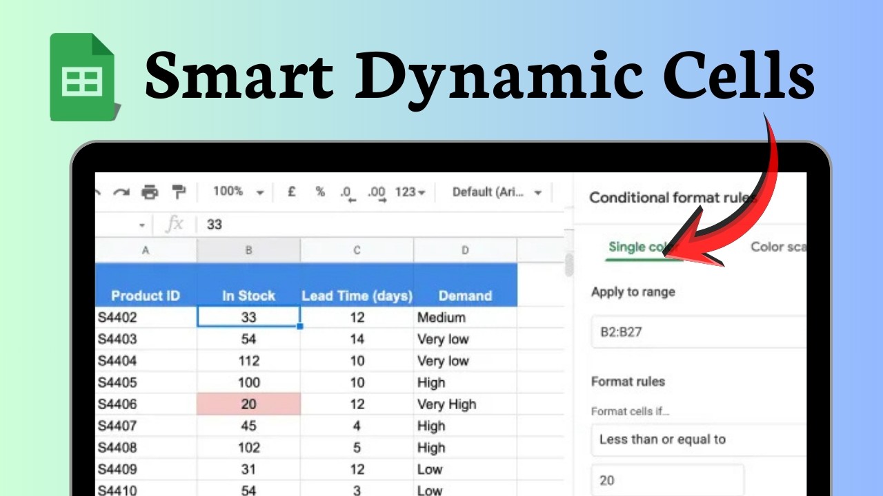 How to make one cell change based on another in Google Sheets - YouTube