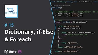 Tutorial Unity - 15 Dictionary, If Else & Foreach [2022]