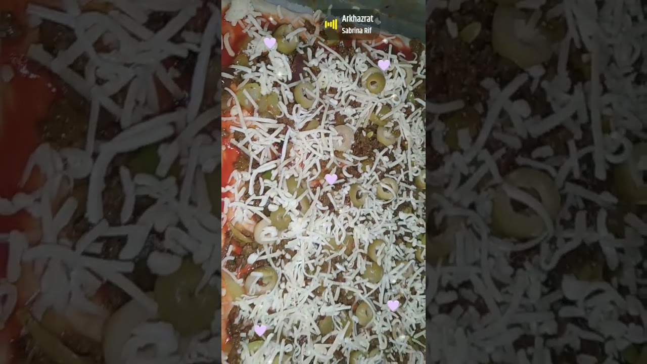 en pizza met gehakt 😋😋