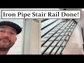#482 - Finished Iron Pipe Stair Rail. Snow Is Melting FAST! Skid Steer Hydraulic Pump Test.