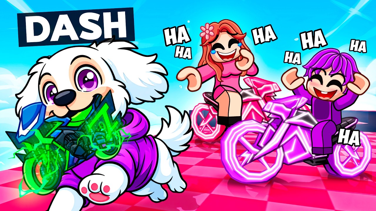 I Pretended to be a DOG in Bike Obby, then used a FLYING H4CK3R BIKE!
