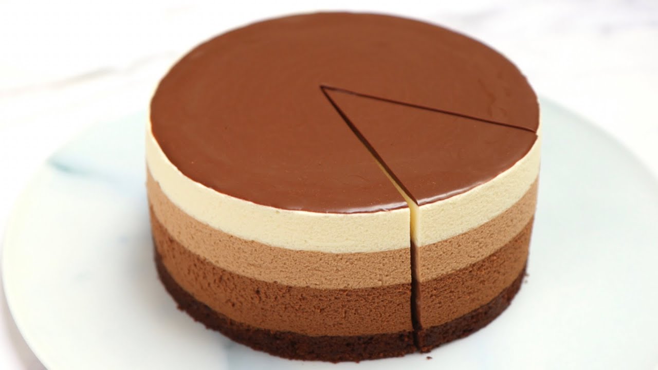 Triple Chocolate Mousse Cake | cake recipe | cheesecake recipe | chocolate  cake | Taste Life