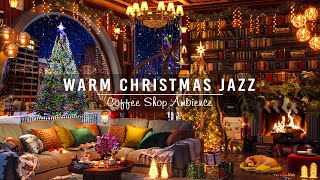 Relaxing Instrumental Christmas Jazz Music?Cozy Christmas Coffee Shop Ambience with Fireplace Sounds