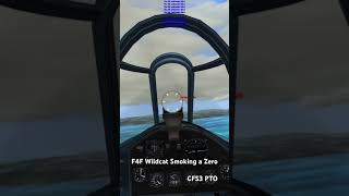 F4F Wildcat Smoking a Zero #ww2warbirds #f4f #wildcat #dogfight #ww2 #worldwar2 screenshot 4
