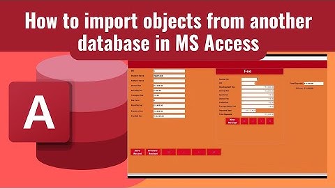 How to import objects from another database in MS Access