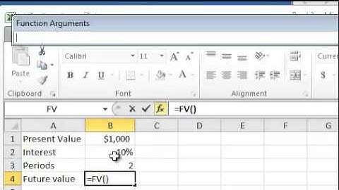 Calculating Future Value Using Microsoft Excel Annual Compounding