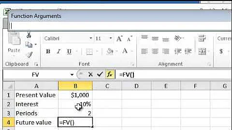 Calculating Future Value Using Microsoft Excel Annual Compounding