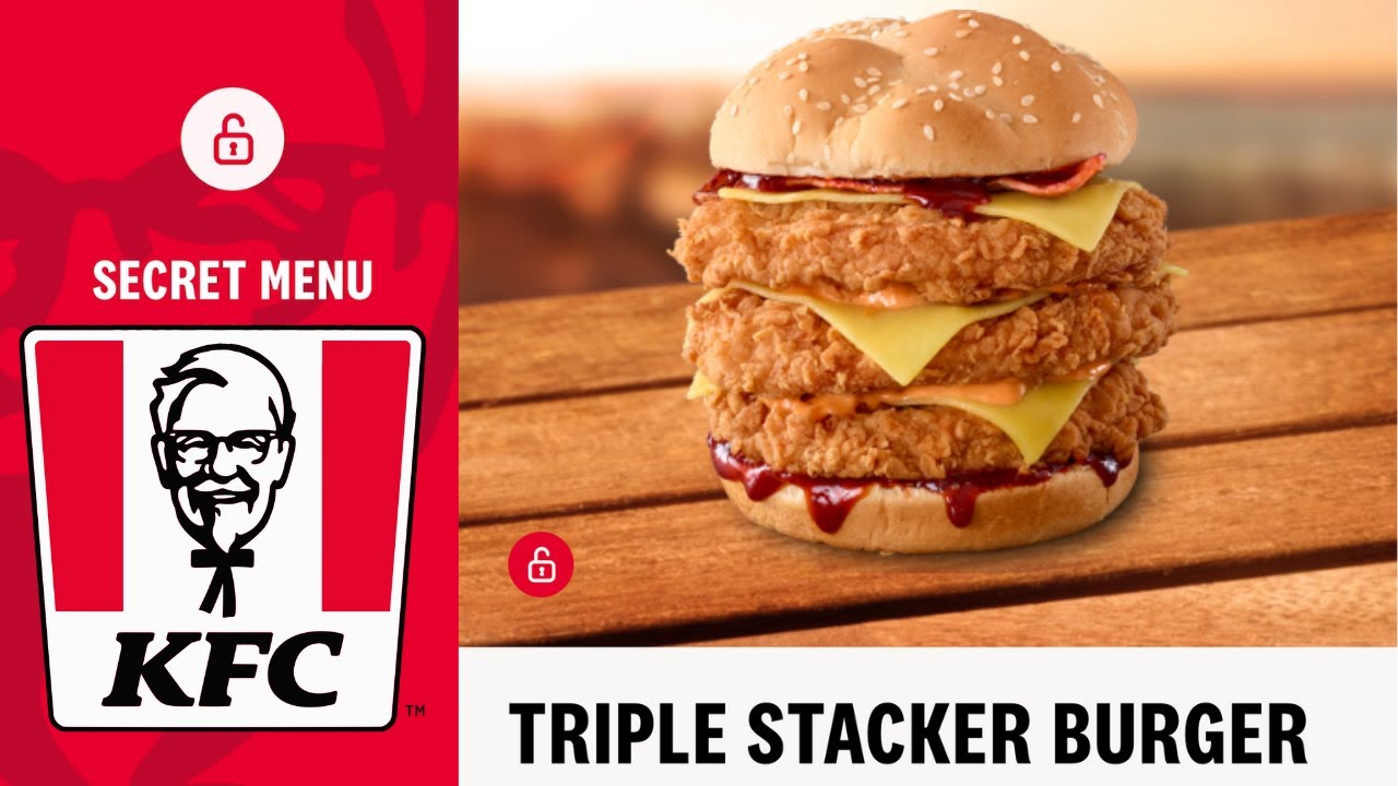 Checkout Basket KFC Secret Menu Triple Stacker Burger YouTube