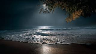 Dark Beach at Night — Soft Ocean Waves and Light Rain for Deep Sleep (No Music • 8 Hours) screenshot 4