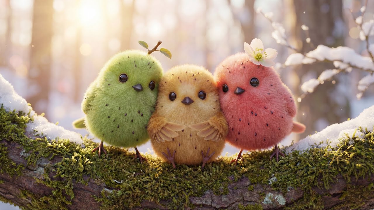 When Winter Melts Into Spring ❄️🌱 | Fruit Baby ASMR🥝🐤🥝