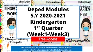 deped modules s y 2020 2021 kindergarten 1st quarter week1 week3 youtube