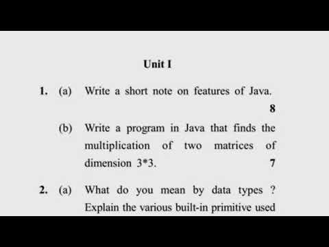 2017 MCA 4th Sem Reappear Java Programming Question Paper